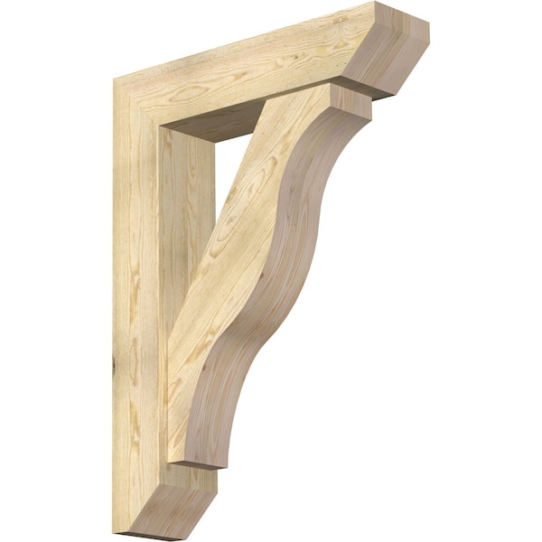 Ekena Millwork Funston Slat Rough Sawn Bracket w/ Offset Brace, Douglas Fir, 8"W x 32"D x 44"H BKT0806X32X44FST06RDF - main